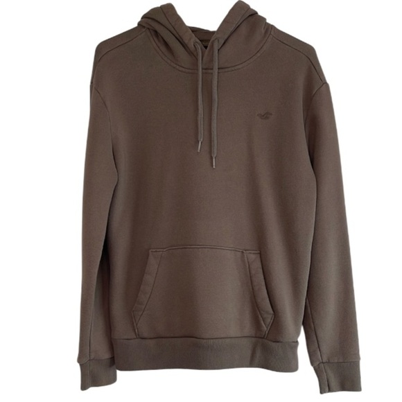 Hollister Mens Pullover Hoodie Relaxed Fit Coffee Quartz Brown Size XS *AS IS - Picture 15 of 15